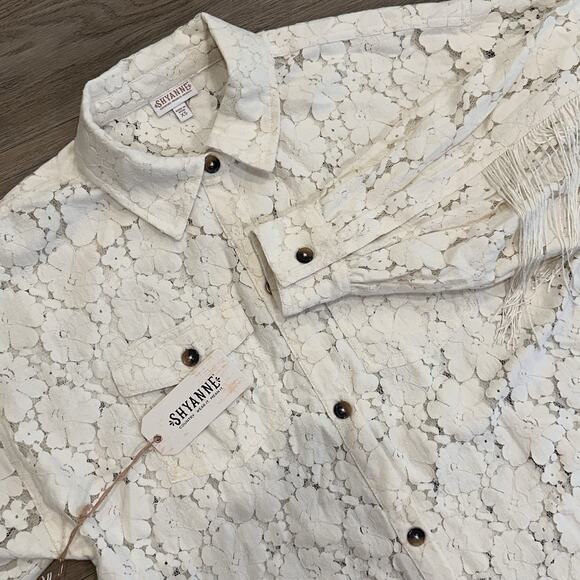 Shyanne NWT XS Lace Fringe Button-Down Shacket Cowgirl Western Stagecoach Rodeo - Picture 5 of 16